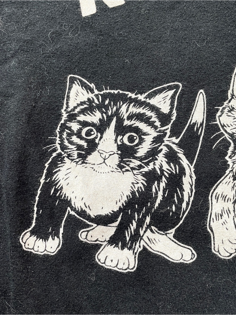 Kitten Lady Graphic Cat T-Shirt in Black, Funny Cat tee shirt cotton size medium - Picture 8 of 14